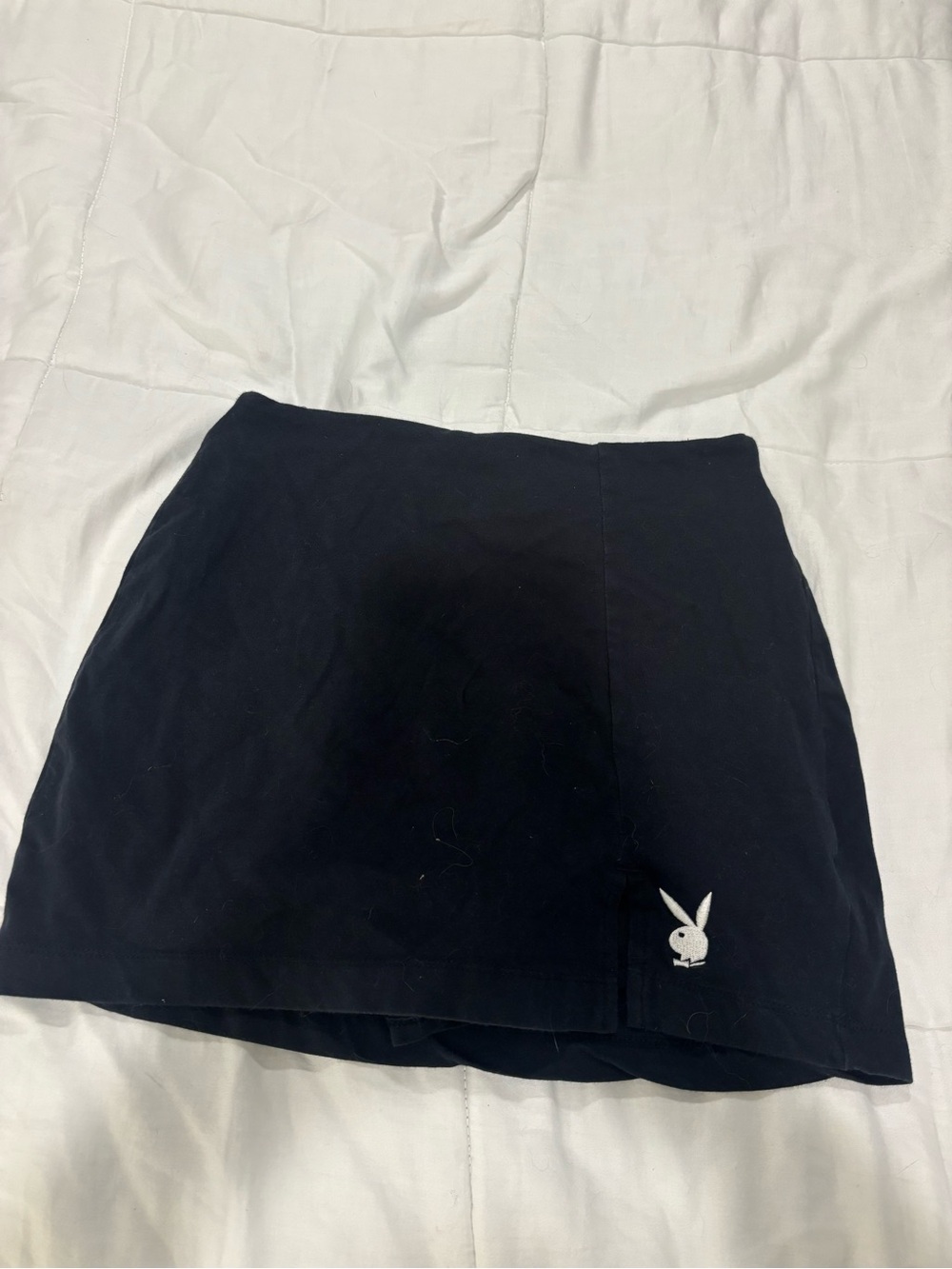 PLAYBOY Black Mini Skirt with White Bunny Logo